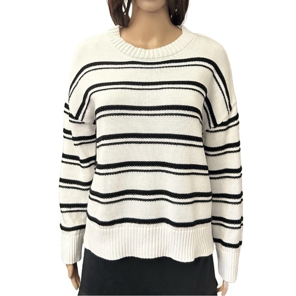 JOIE Women's Long Sleeves Pullover Sweater Crew Neck Striped Size M - Medium NWT - Picture 1 of 11